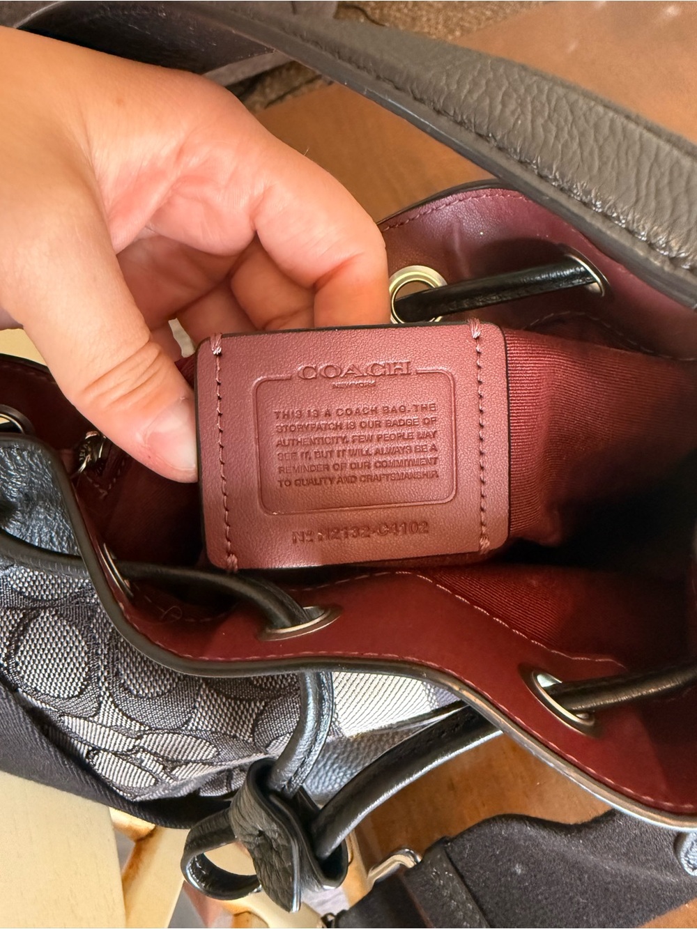 Coach Charcoal and Black Signature Bucket Crossbody - Picture 7 of 7